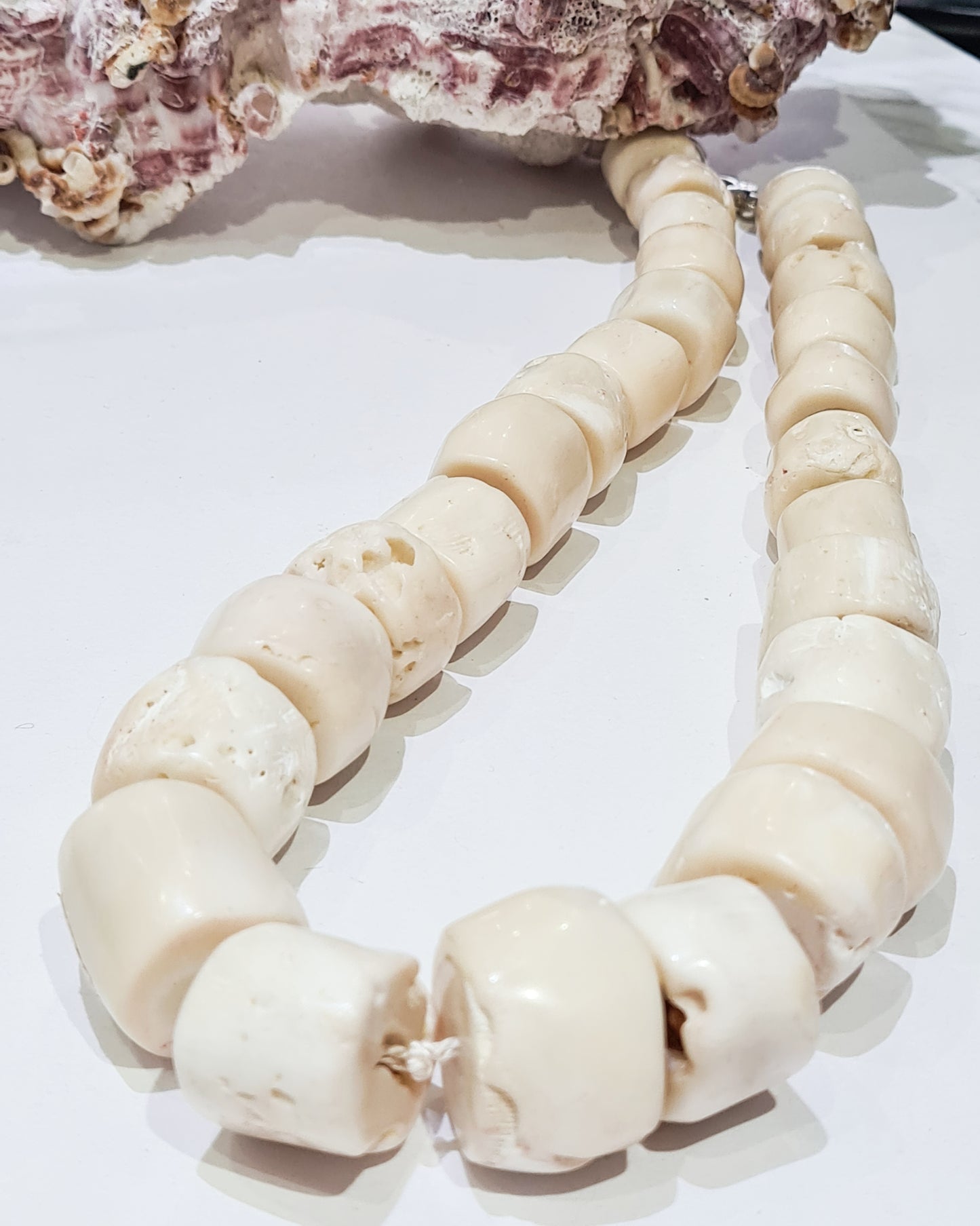 Chunky White Bamboo Coral Necklace